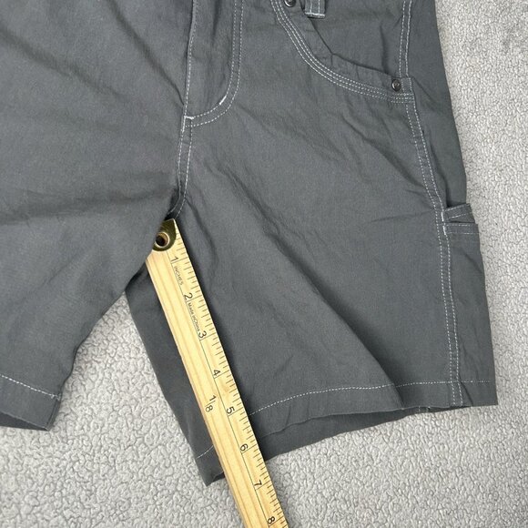 Kuhl Shorts Womens 4 Gray Hiking Stretch Pockets Outdoor Logo Utility 6" Inseam - Picture 11 of 12